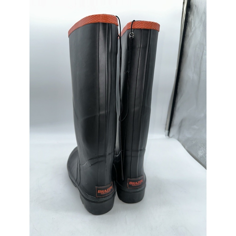 Brazos Men's Black Waterproof Rain Work Steel Toe Boots Size 6 D, FWBWRB1035 - Picture 3 of 7